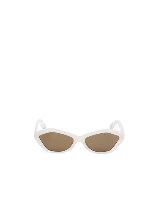 Jacquemus White Geometric Frame Sunglasses