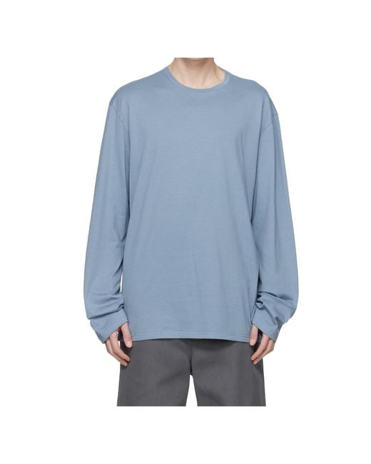 Rier Blue Long-Sleeved T-Shirt for men