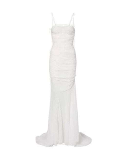 Blumarine White Draped Gown