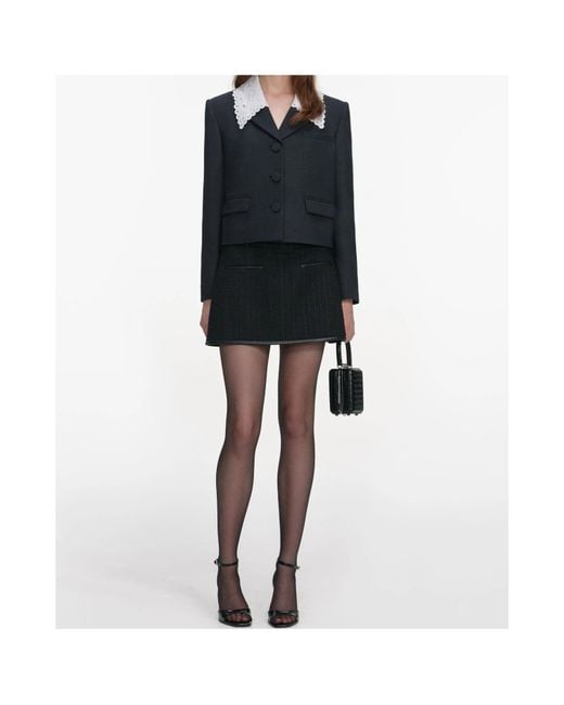 Self-Portrait Black Collared Jacket