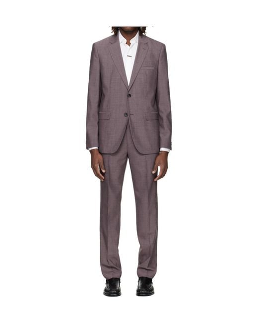 Boss Purple Long-Sleeved Blazer And Two-Piece Suit for men