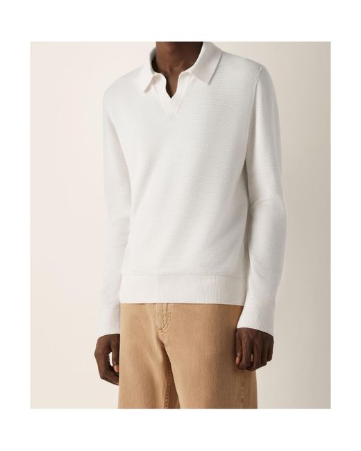 Zegna White Polo-Collar T-Shirt for men