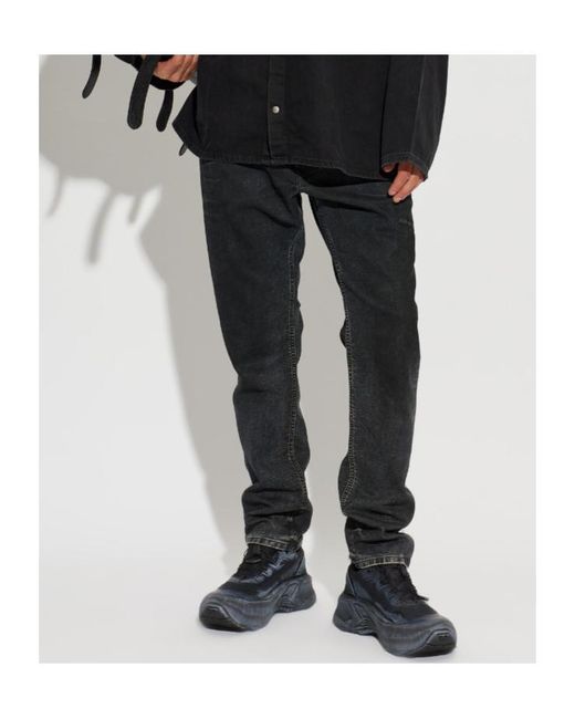 DIESEL Black Belt-Loop Jeans for men
