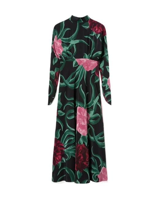 LaDoubleJ Green Gilda Floral Maxi Dress
