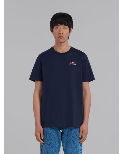 Marni Blue Wordsearch Heart Print T-Shirt for men