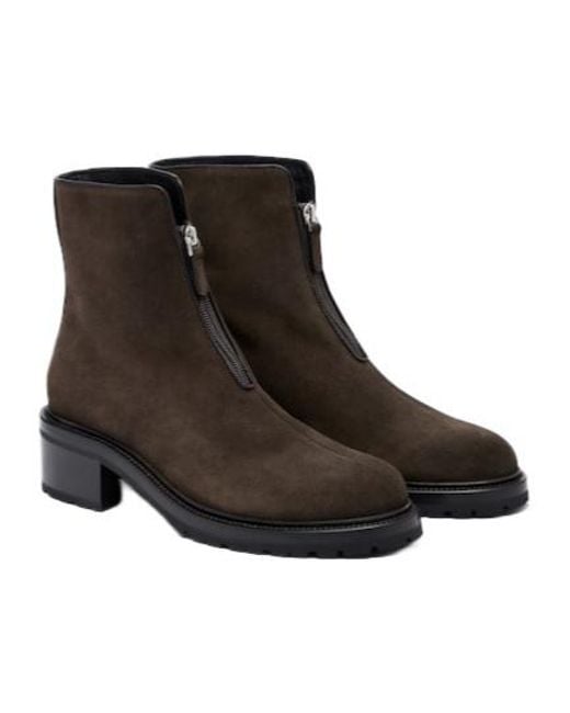 The Row Black Suede Ankle Boots