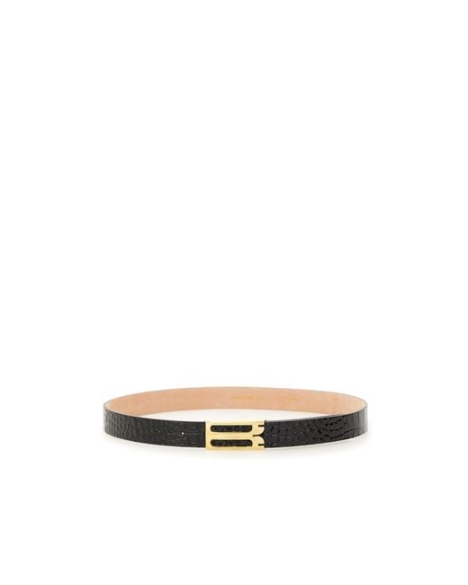 Victoria Beckham White Embossed Frame Belt