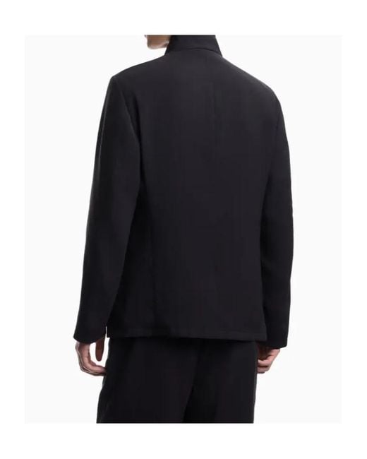 Emporio Armani Blue Asymmetric Button Blazer for men