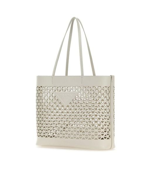 Prada White Logo Shoulder Bag