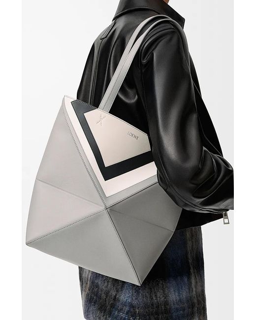 Loewe Gray Medium Puzzle Fold Tote Bag