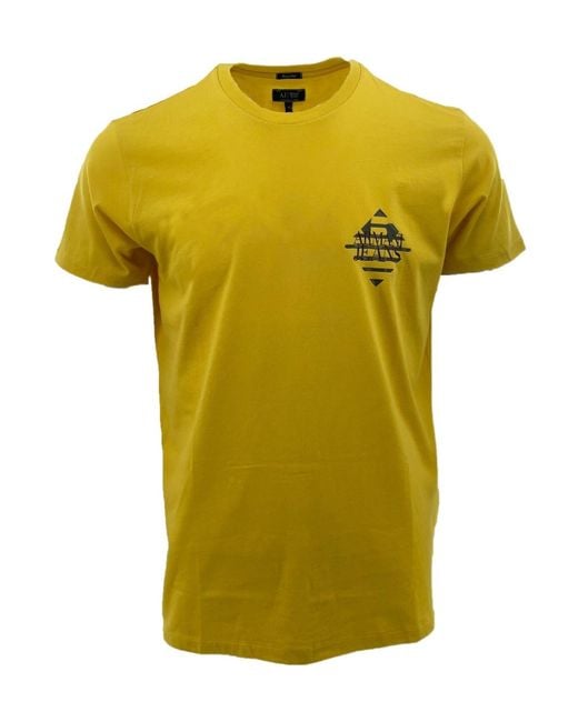 Armani Jeans Yellow Item O-Neck Short-Sleeved T-Shirt for men