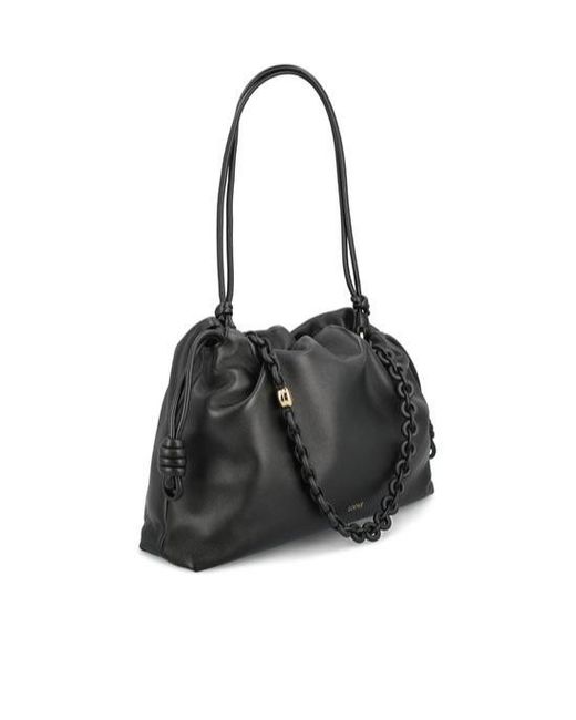 Loewe Black Flamenco Drawstring Purse Bag