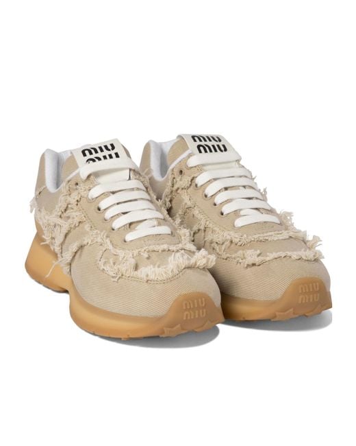 Miu Miu Natural Laced Sneakers
