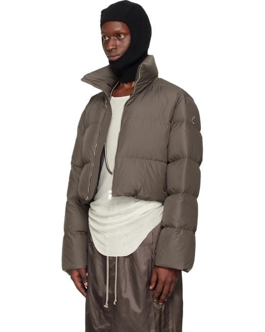 Moncler Brown Moncler Rick Owens Cropped Cyclopic Jacket for men