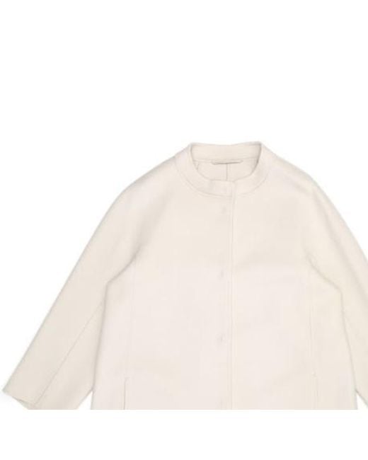 Max Mara White Round-Necked Coat