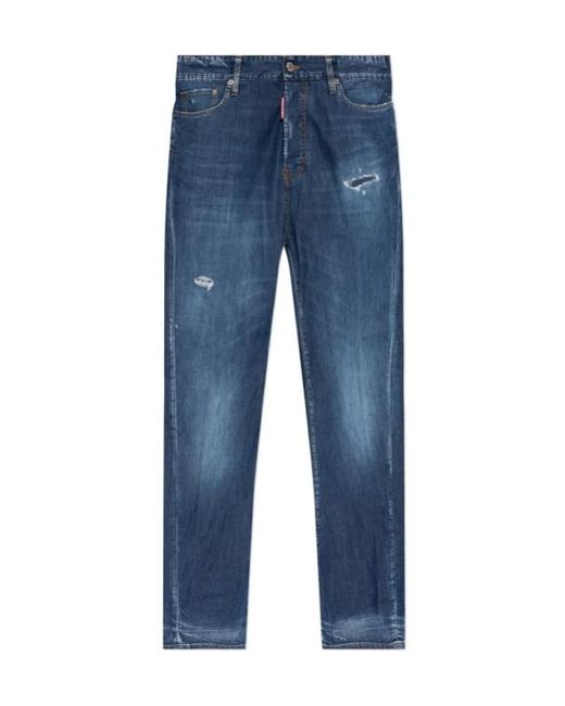 DSquared² Blue Loose Twst Distressed Jeans for men
