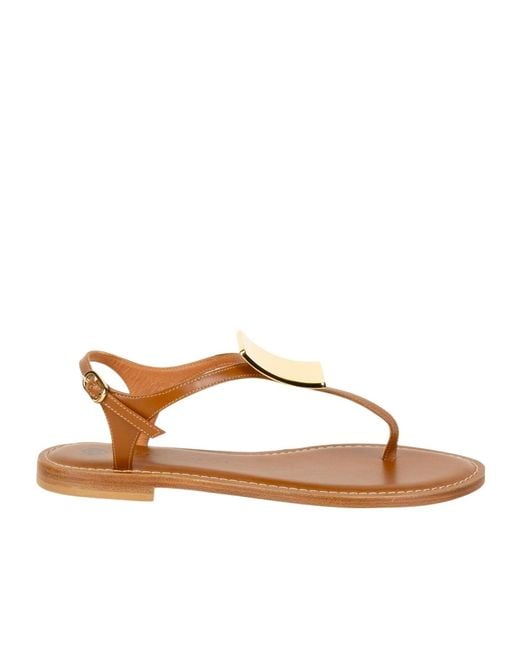 Roberto Festa Brown Procida Embossed Sandals