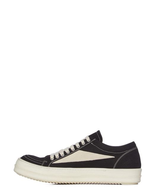 Rick Owens Black Denim Vintage Sneakers