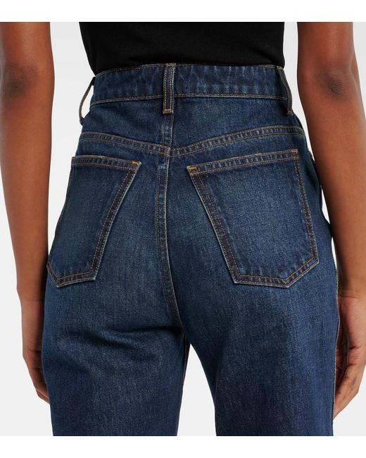 Khaite Blue Danielle High-Rise Straight Jeans