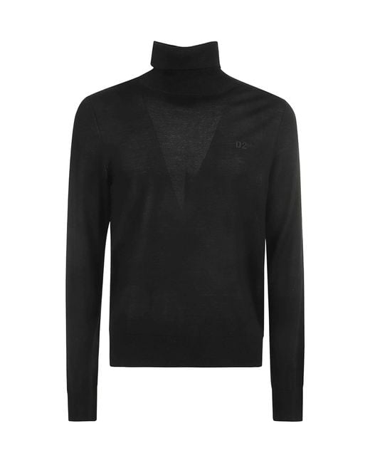 DSquared² Black Roll-Neck Knitted Jumper for men
