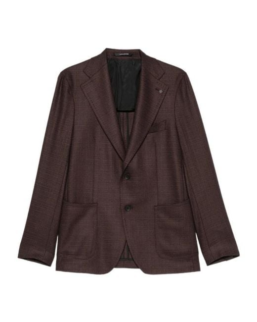 Tagliatore Brown Long-Sleeved Suit Jacket for men