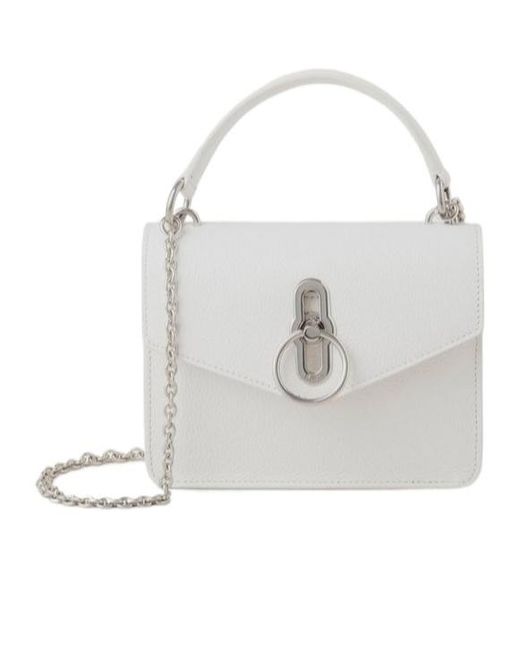 Mulberry White Chain Linked Small Top Handle Bag
