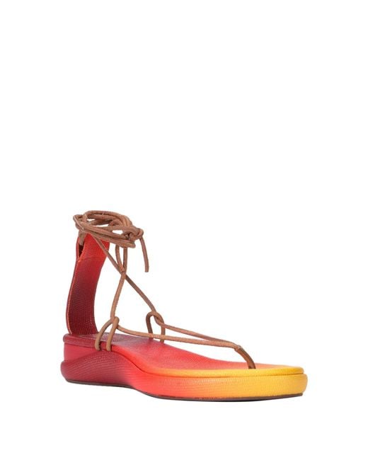 Chloé Red Fashionable Multi-Color Strap Sandals