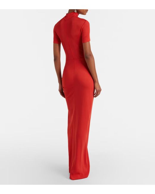 Christopher Esber Red Fusion Ruched Gown