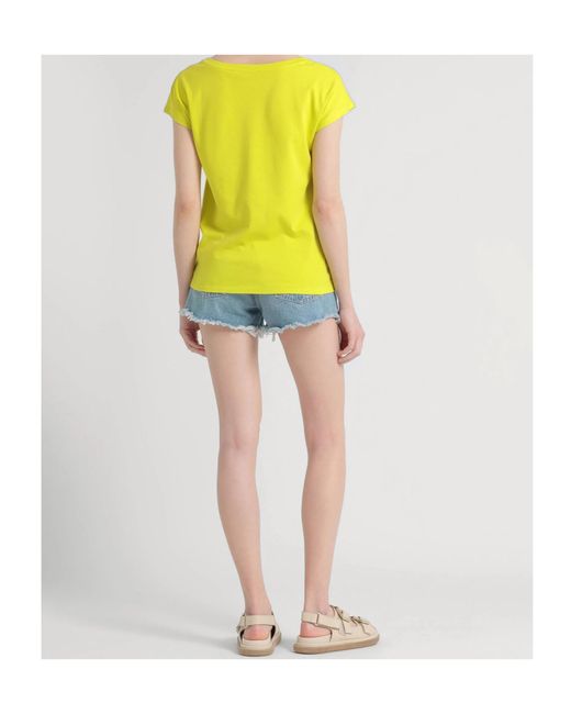 MAX&Co. Yellow Short Sleeve Crew Neck T-Shirt
