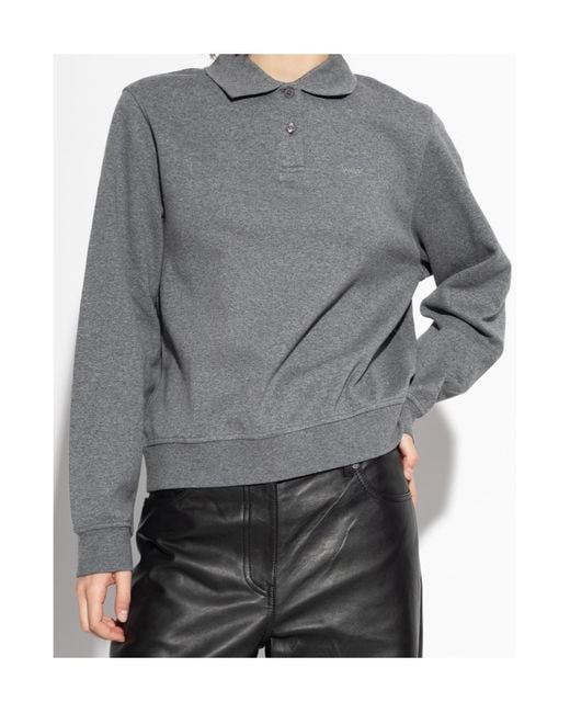 Samsøe & Samsøe Gray Sadory Collared Polo Top