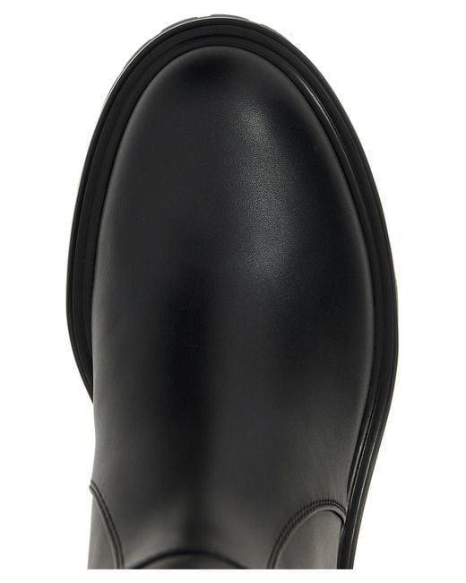 Gianvito Rossi Black Round-Head Boots