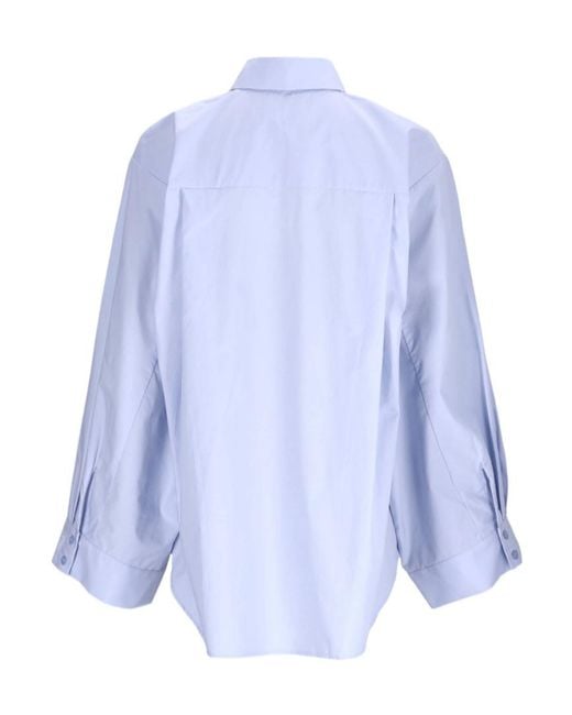 Frankie Shop Blue Tila Wide Sleeve Shirt