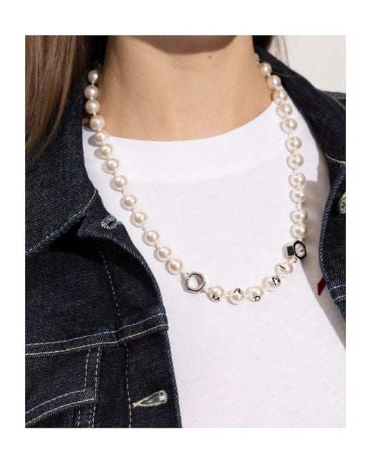 Marni White Embellished Necklace