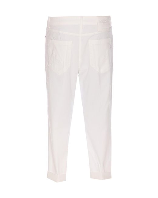 Dondup White Buttoned Trousers