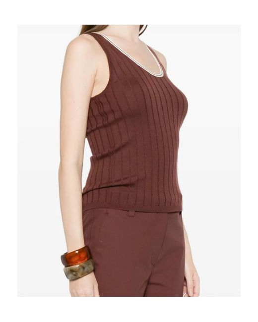 Brunello Cucinelli Brown Ribbed Jersey