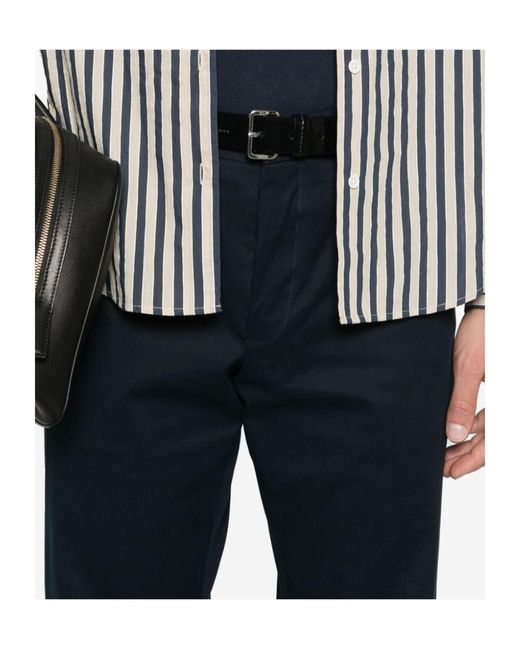 Dries Van Noten Blue Belt-Loop Casual Pants for men