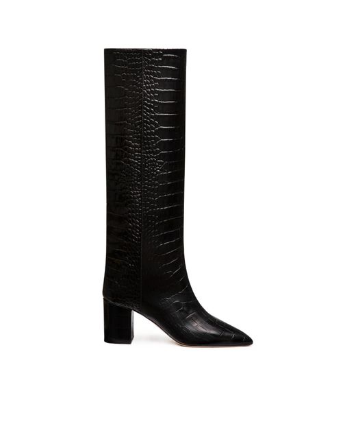 Paris Texas Black Anja Embossed Knee-Length Boots