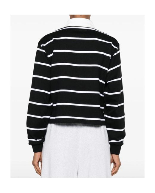 Amiri Black Striped Long Sleeved Polo Shirt