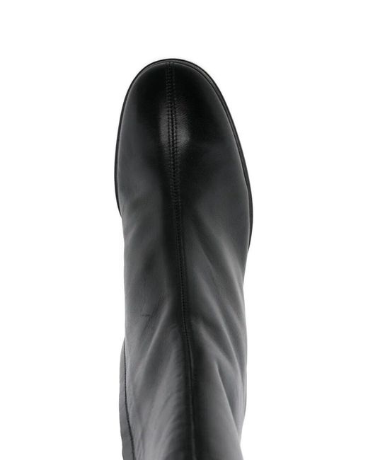 Aeyde Black Almond Toe Zipped Ankle Boots