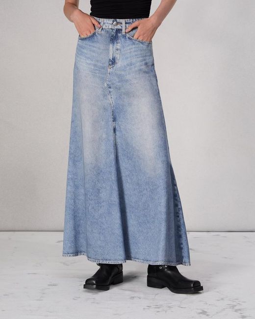 Rag & Bone Blue Belt-Loop Skirt