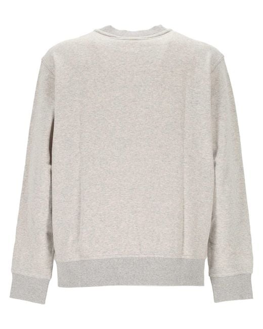 Boss White Crew Neck Long-Sleeved Sweatshirt for men