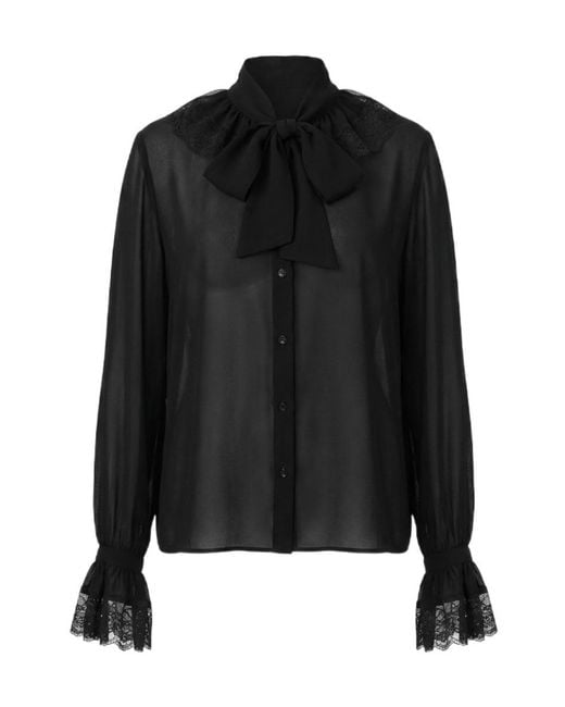 Gucci Black Light Silk Georgette Shirt