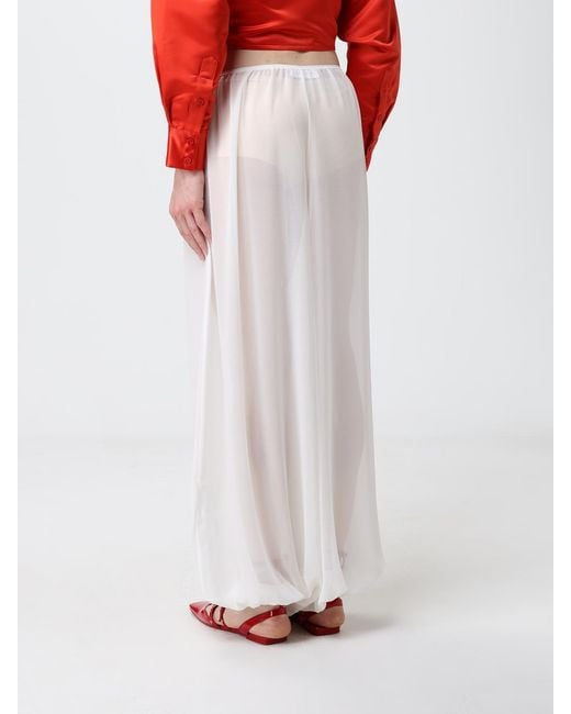 Frankie Shop White Mio Sheer Gathered-Hem Trousers