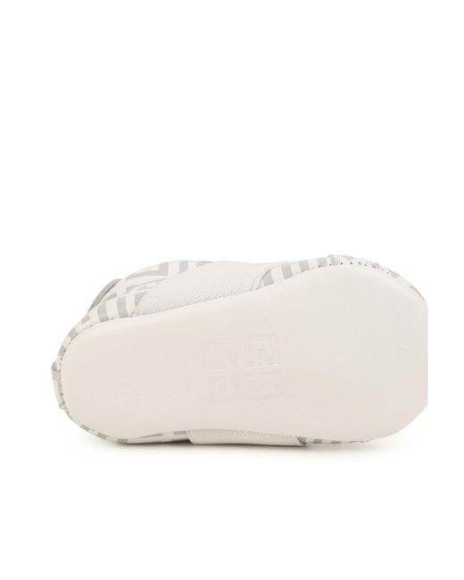 Givenchy White 4G Monogram-Pattern Leather Slippers