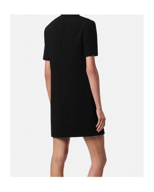 Versace Black Dress With Appliqués On The Collar