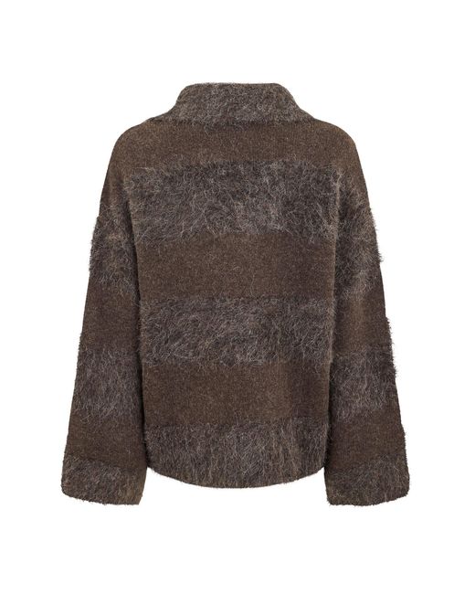 Joseph Brown Knitted Collared Pullover