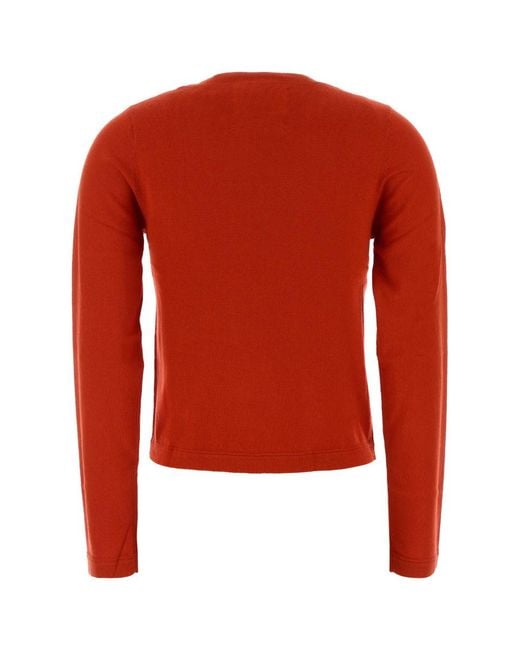 Extreme Cashmere Red Crew-Neck Knit Top