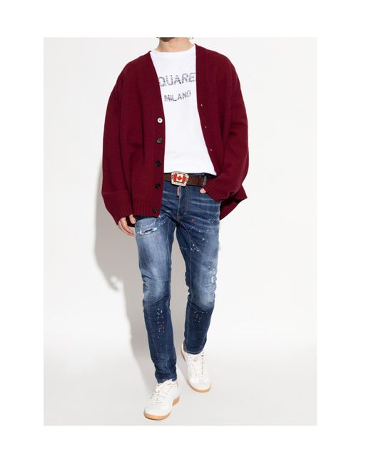 DSquared² Blue Distressed Biker Jeans for men