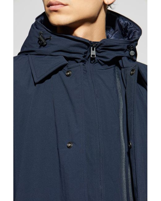 Woolrich Blue Removable Hooded Jacket for men