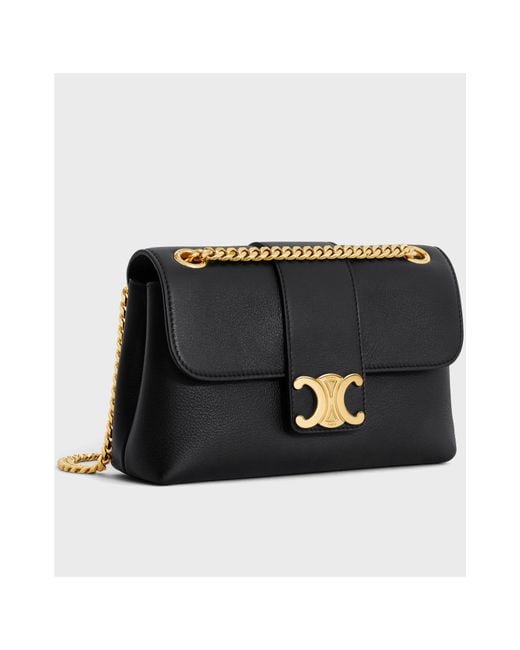 Celine Supple Calfskin Teen Victoire Bag in Black | Lyst